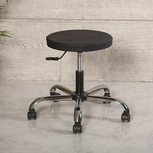 Amortisörlü Çalışma Taburesi | Dökme Sünger - Siyah - Kromajlı Ayak